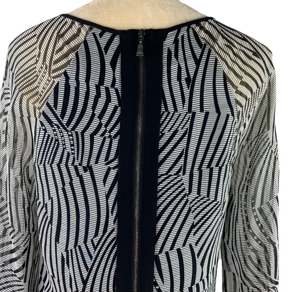 Ted Baker London Abstract Zebra Pattern with Bronze Glass Beads Design Dress - Picture 10 of 16